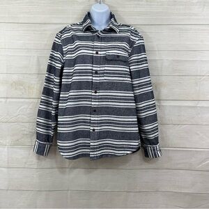 Old Navy Stripe Button Front Long Sleeve Heavy Weight Shirt